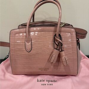 Kate Spade Blush Croc-Embossed Satchel